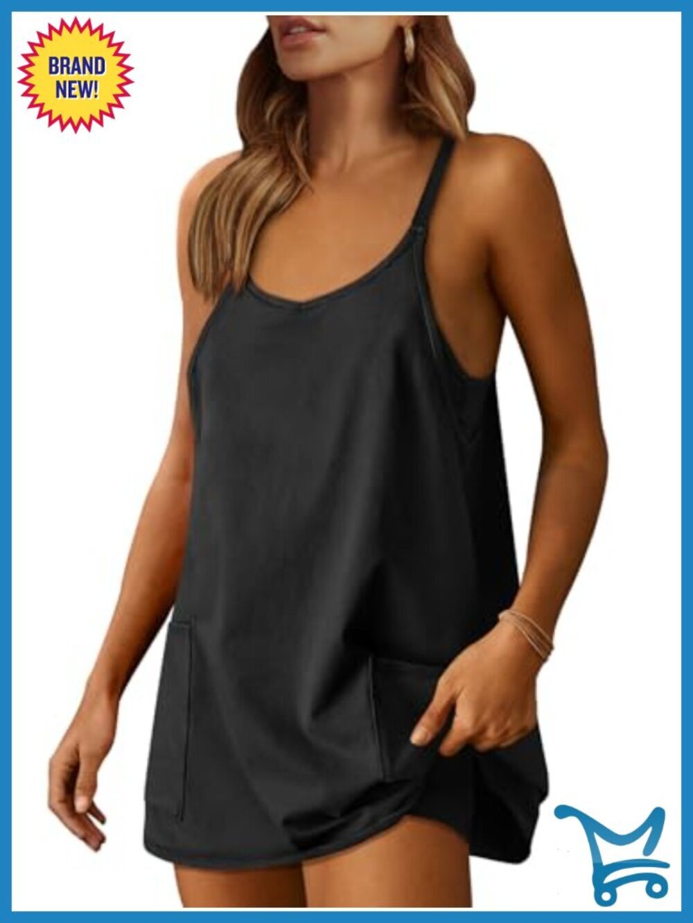 Athletic Dress with Built in Shorts Summer Tennis Workout Mini Romper Travel